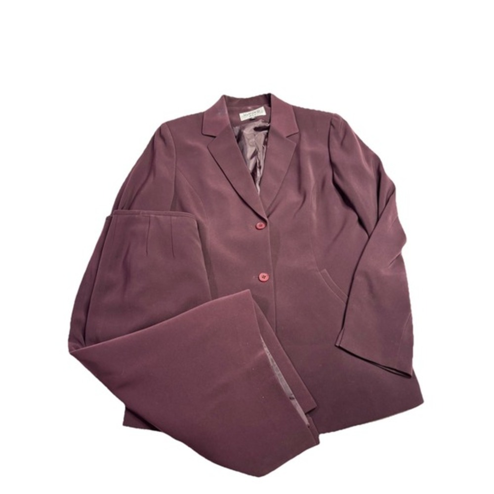 Kasper A.S.L. Suit Set Womens 10 Metallic Blazer Knee Skirt Pencil Career Work